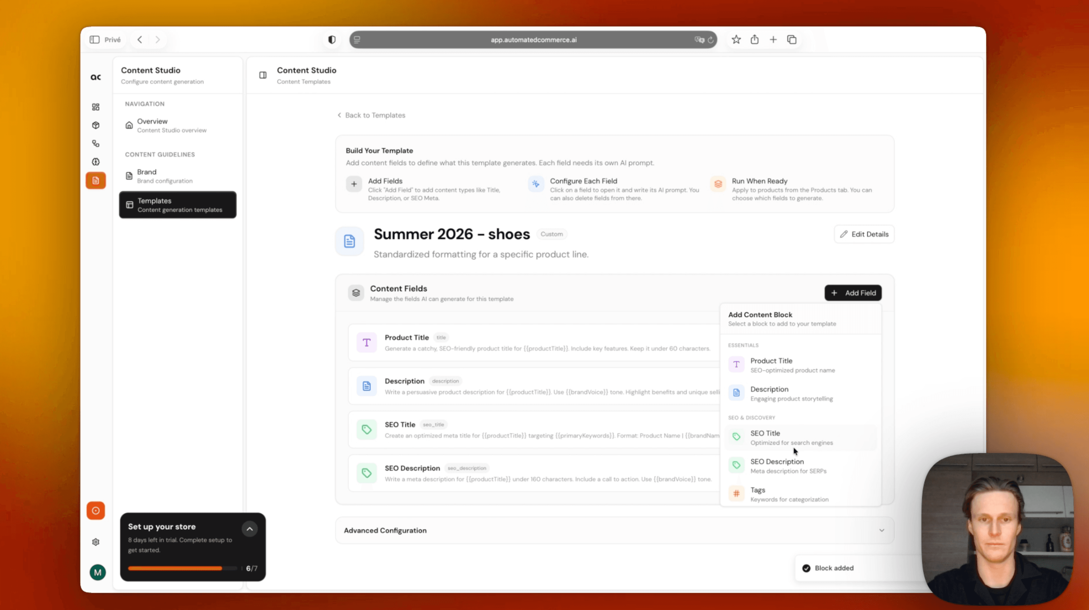 On-boarding flow: Content studio & templates